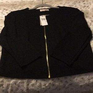 Philosophy Short Jacket-Black Gold Zipper